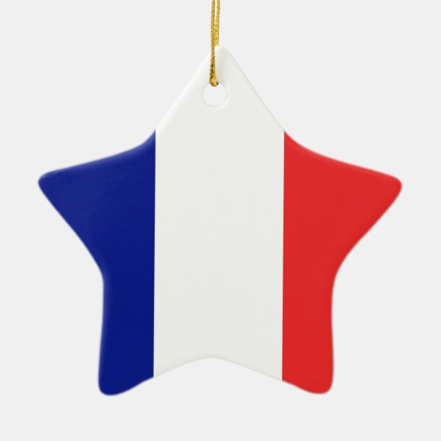Flag of France French Tricolore Ceramic Tree Decoration (Front)