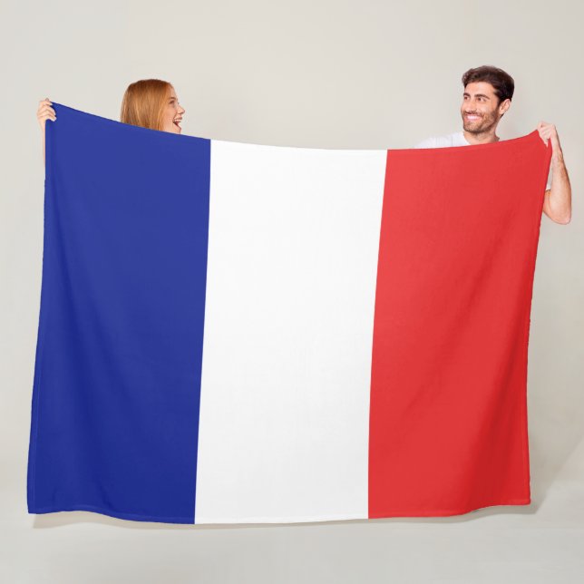 Flag of France French Tricolore large Fleece Blanket (In Situ)