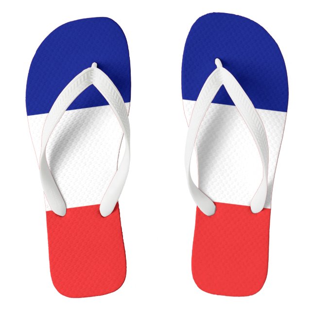 Flag of France French Tricolore Thongs (Footbed)