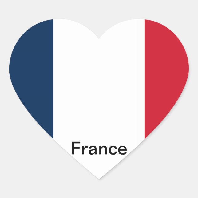 Flag of France Heart Sticker (Front)