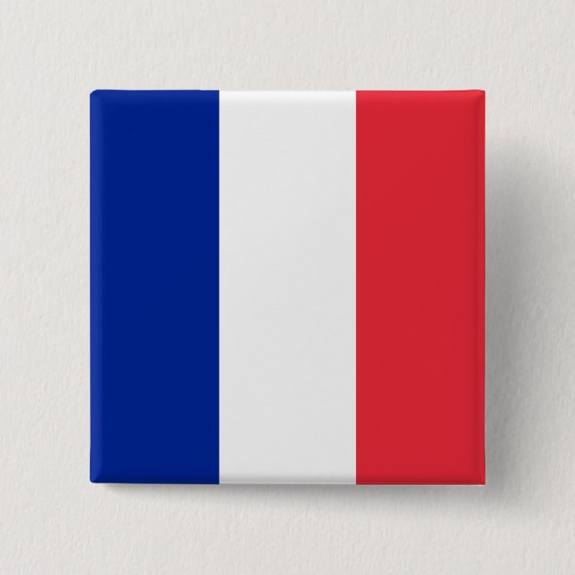 Flag of France, Tricolour National Flag 15 Cm Square Badge (Front)
