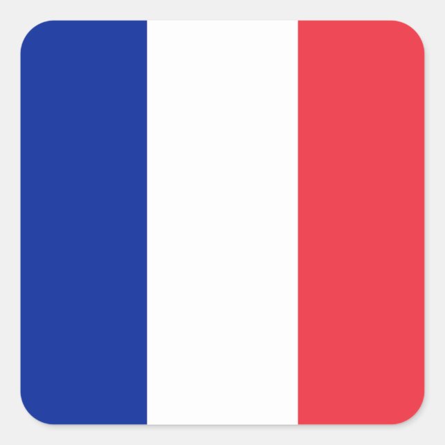Flag of France, Tricolour National Flag Square Sticker (Front)