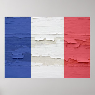 Flag of France Weathered Poster