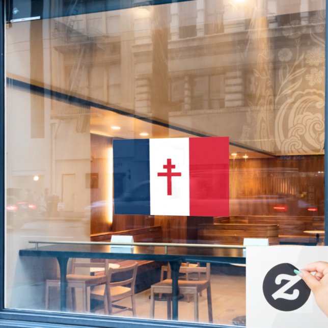 Flag of Free France (Cafe Window)