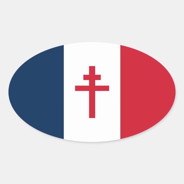 Flag of Free France Oval Sticker (Front)