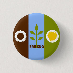 Flag of Fresno, California 3 Cm Round Badge