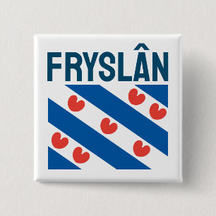 Flag of Friesland 15 Cm Square Badge