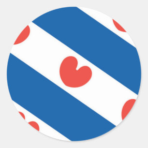 Flag of Friesland Classic Round Sticker