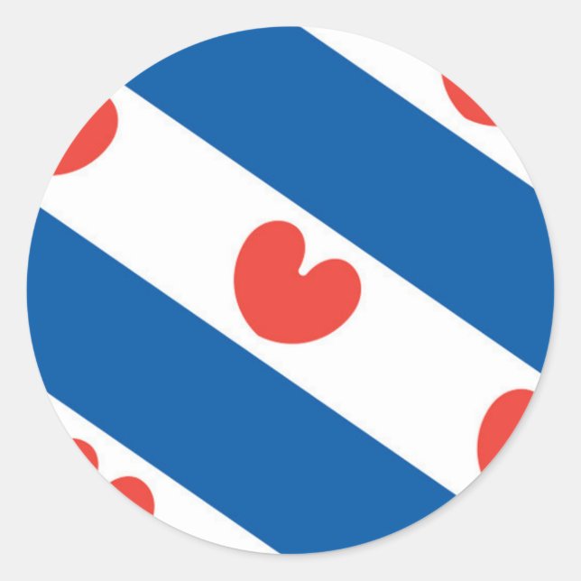 Flag of Friesland Classic Round Sticker (Front)