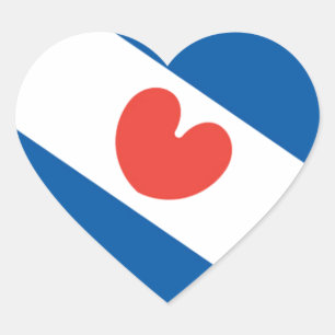 Flag of Friesland Heart Sticker