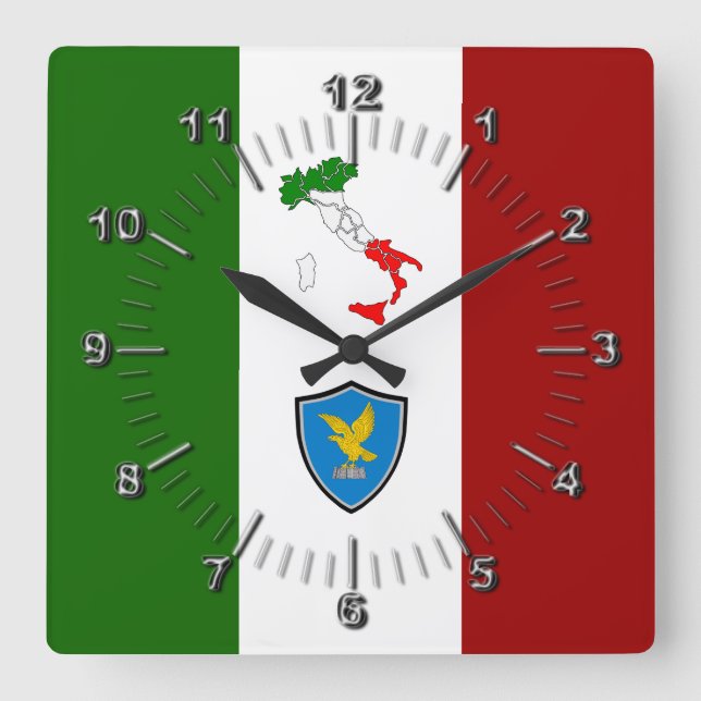 Flag of Friuli-Venezia Giulia (Italy)   Square Wall Clock (Front)