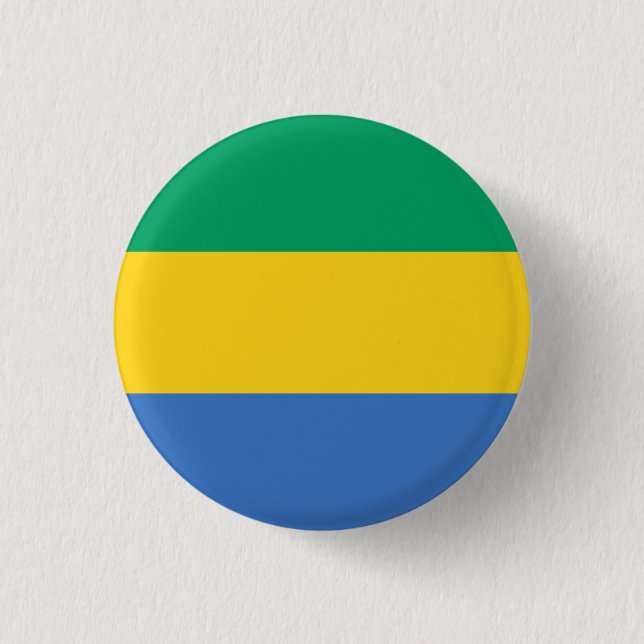 Flag of Gabon 3 Cm Round Badge (Front)