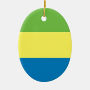 Flag of Gabon Ceramic Tree Decoration