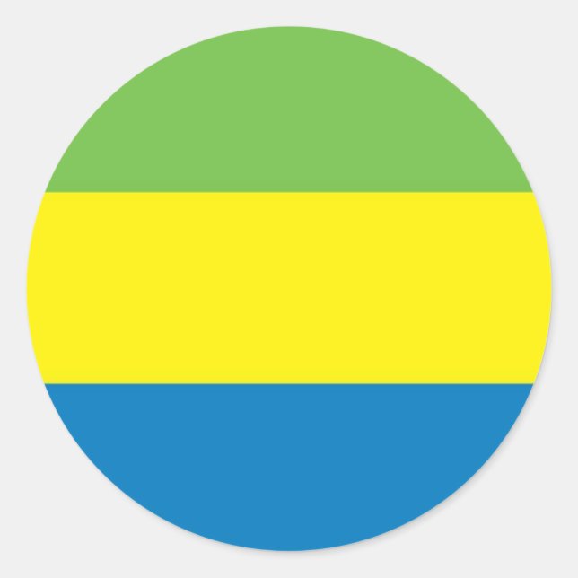 Flag of Gabon Classic Round Sticker (Front)
