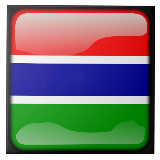 Flag of Gambia Ceramic Tile (Front)