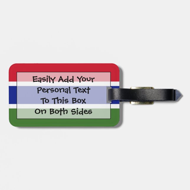 Flag of Gambia Easy ID Personal Luggage Tag (Back Horizontal)