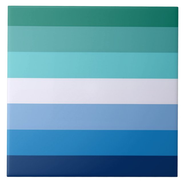 Flag of Gay Men (LGBT Symbol) (Gay Pride) (MLM) ⚣ Ceramic Tile (Front)