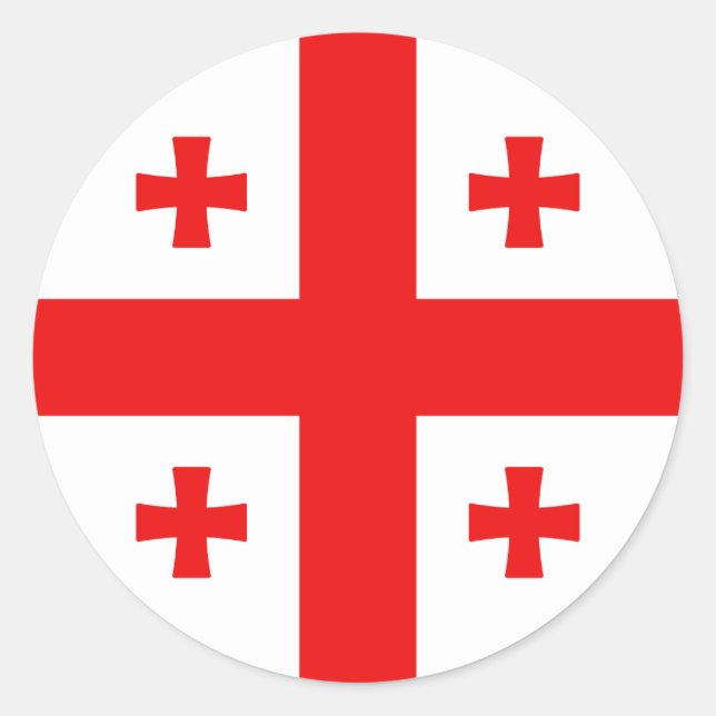 Flag of Georgia Classic Round Sticker (Front)