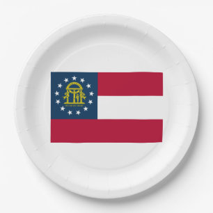 Flag of Georgia (US State) Paper Plate