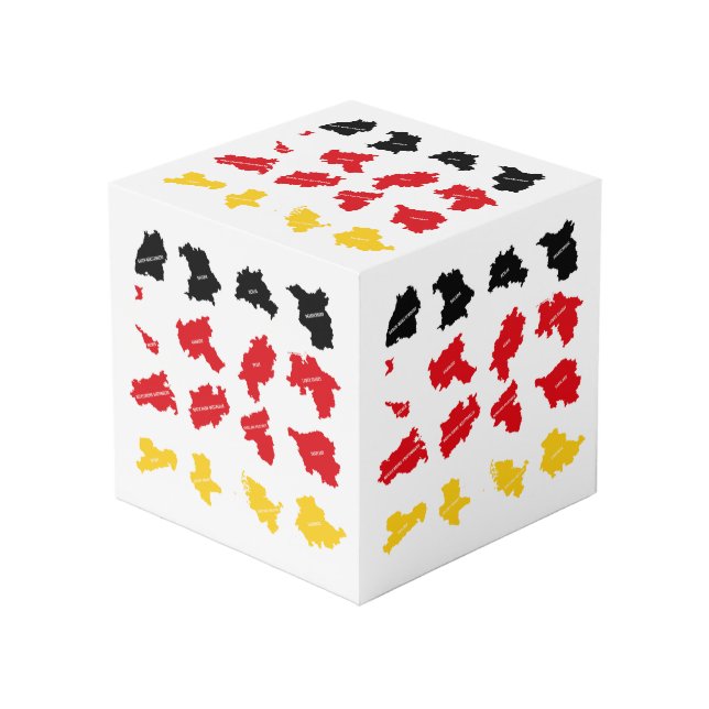 Flag of German States Cube (Front Angled)