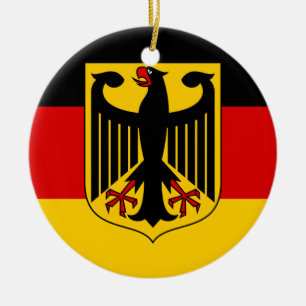 Flag of Germany and Coat of Arms Ceramic Ornament