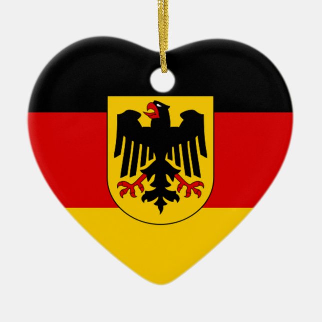 Flag of Germany - Bundesdienstflagge Ceramic Ornament (Front)