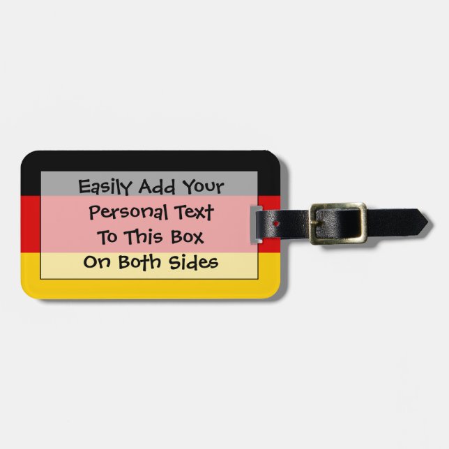 Flag of Germany Easy ID Personal Luggage Tag (Front Horizontal)