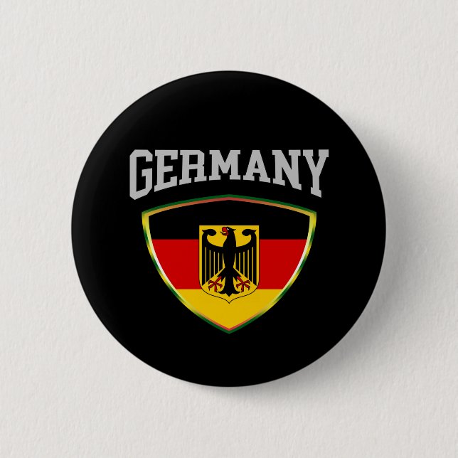 Flag Of Germany & Emblem 6 Cm Round Badge (Front)