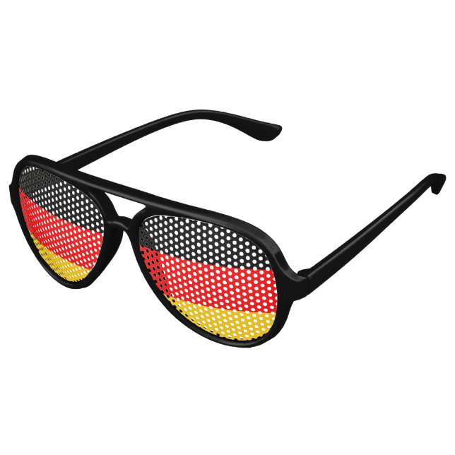 Flag of Germany, Fun German Flag Aviator Sunglasses (Angled)
