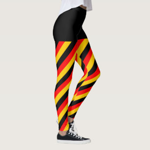 Flag of Germany Inspired Colored Stripes Pattern Leggings