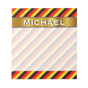 Flag of Germany Inspired Coloured Stripes Pattern Notepad