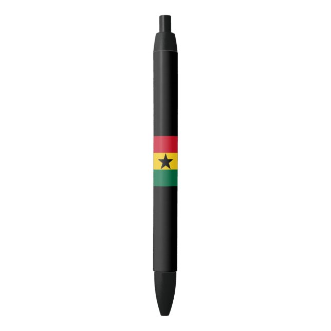 Flag of Ghana Black Ink Pen (Front Vertical)