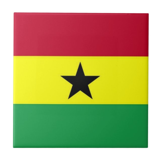 Flag of Ghana Ceramic Tile (Front)