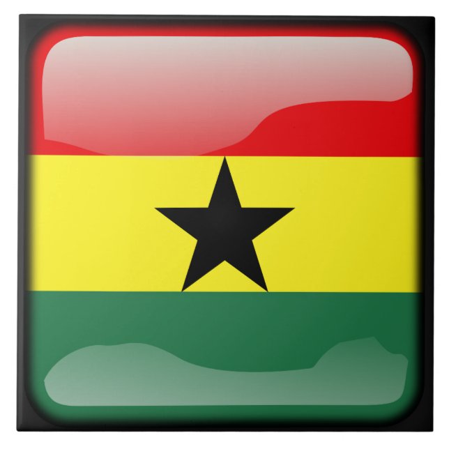 Flag of Ghana Ceramic Tile (Front)