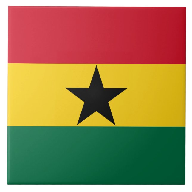 Flag of Ghana Ceramic Tile (Front)