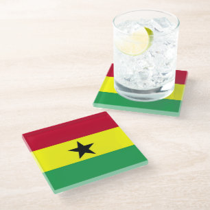 Flag of Ghana Glass Coaster