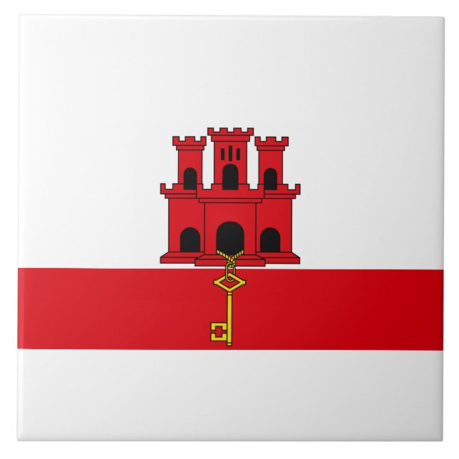 Flag of Gibraltar Ceramic Tile (Front)