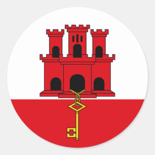 Flag of Gibraltar Classic Round Sticker