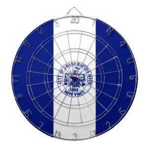 Flag of Grand Rapids (Michigan City) Dartboard