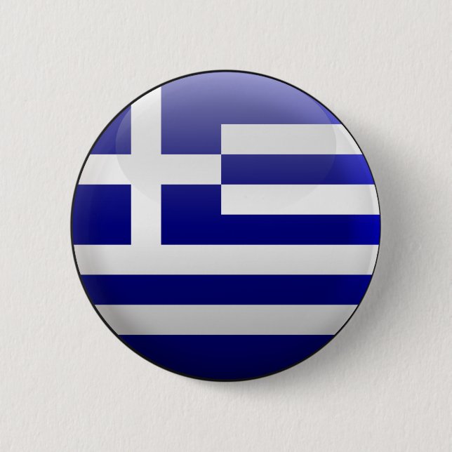 Flag of Greece 6 Cm Round Badge (Front)