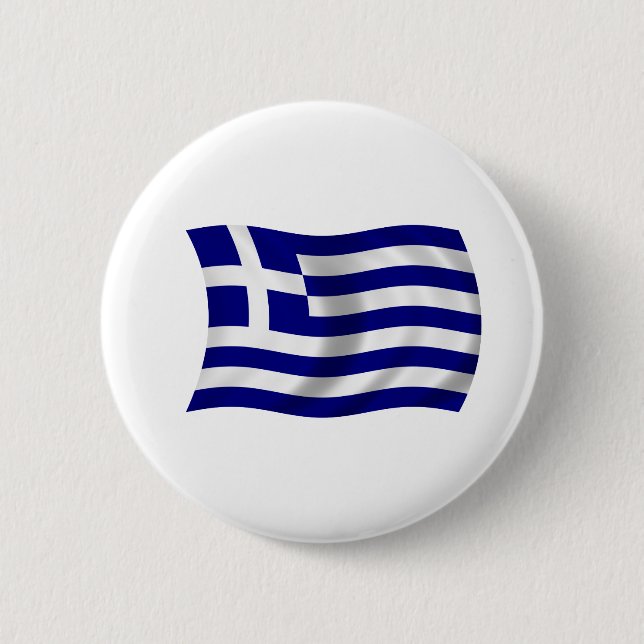 Flag of Greece 6 Cm Round Badge (Front)