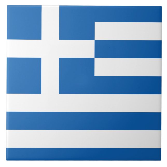 Flag of Greece Ceramic Tile (Front)