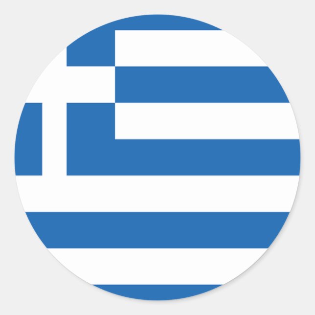 Flag of Greece Classic Round Sticker (Front)
