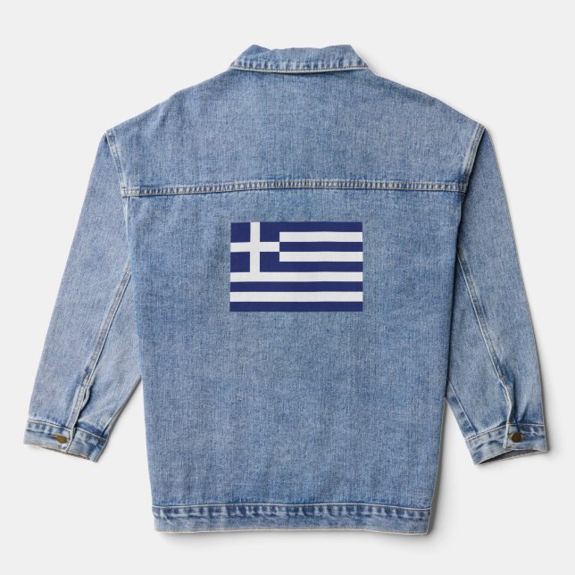 Flag of Greece Denim Jacket (Back)