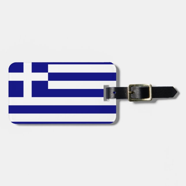 Flag of Greece Easy ID Personal Luggage Tag (Front Horizontal)