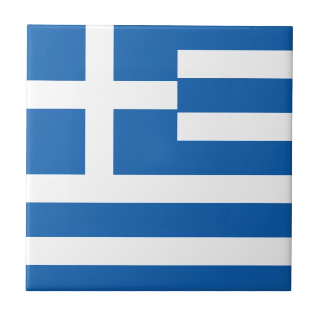 Flag of Greece Greek Flag Ceramic Tile (Front)