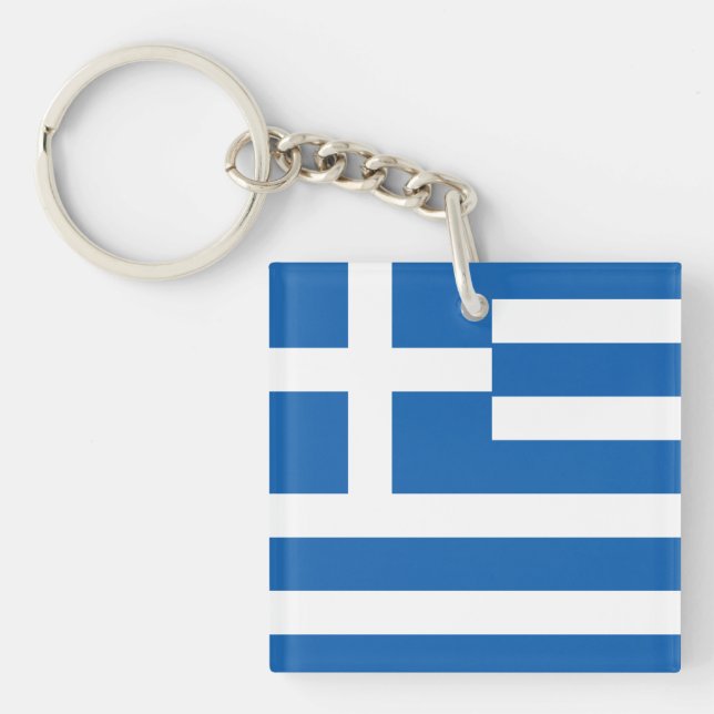 Flag of Greece Greek Flag Key Ring (Front)