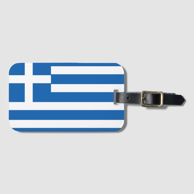 Flag of Greece Greek Flag Luggage Tag (Front Horizontal)