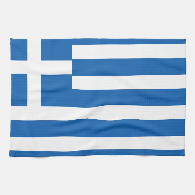 Flag of Greece Greek Flag Tea Towel (Horizontal)