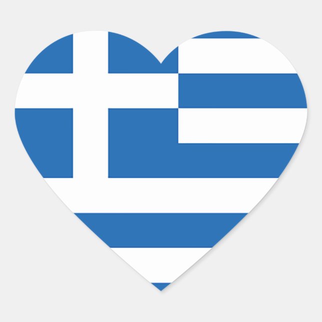 Flag of Greece, Greek Heart Sticker (Front)